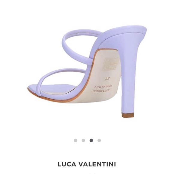 New in box LUCA VALENTINI Lilac Leather Heels Mules Sandals 7 37 Barbiecore - Picture 8 of 12